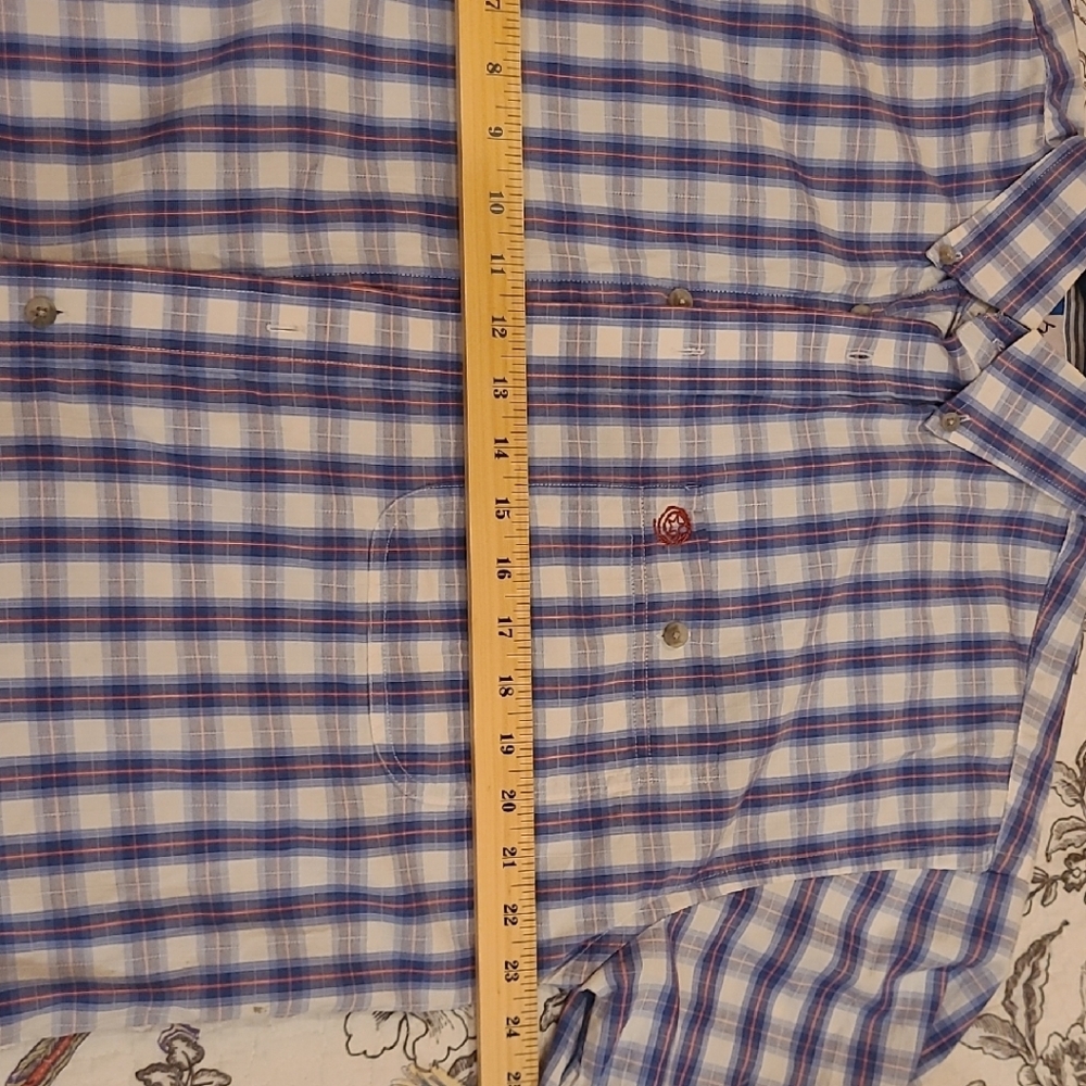 Wrangler George Strait Men's White and Blue Checkered S/S Button Shirt-Sz M - Picture 9 of 11
